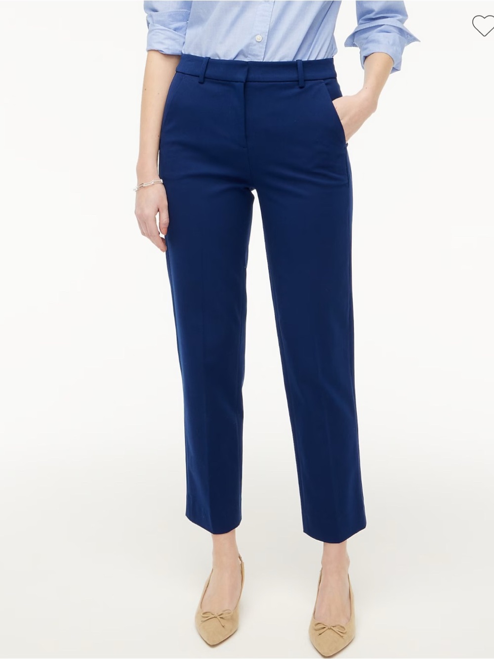 J. Crew Factory Navy Cropped Straight-Leg Pants